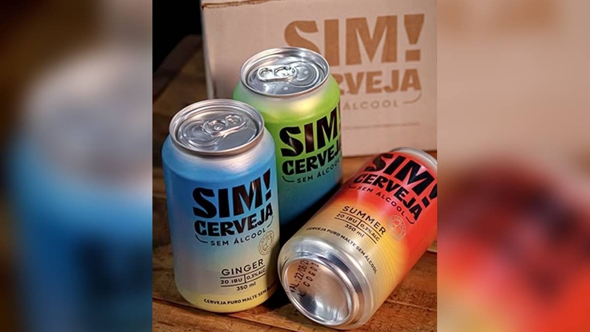 Outra premiada foi a Sim! Cerveja, de Campinas, no interior de São Paulo. A marca venceu na categoria Specialty Non-Alcohol Beer (Cerveja especial sem álcool). Divulgação Sim! Cerveja
