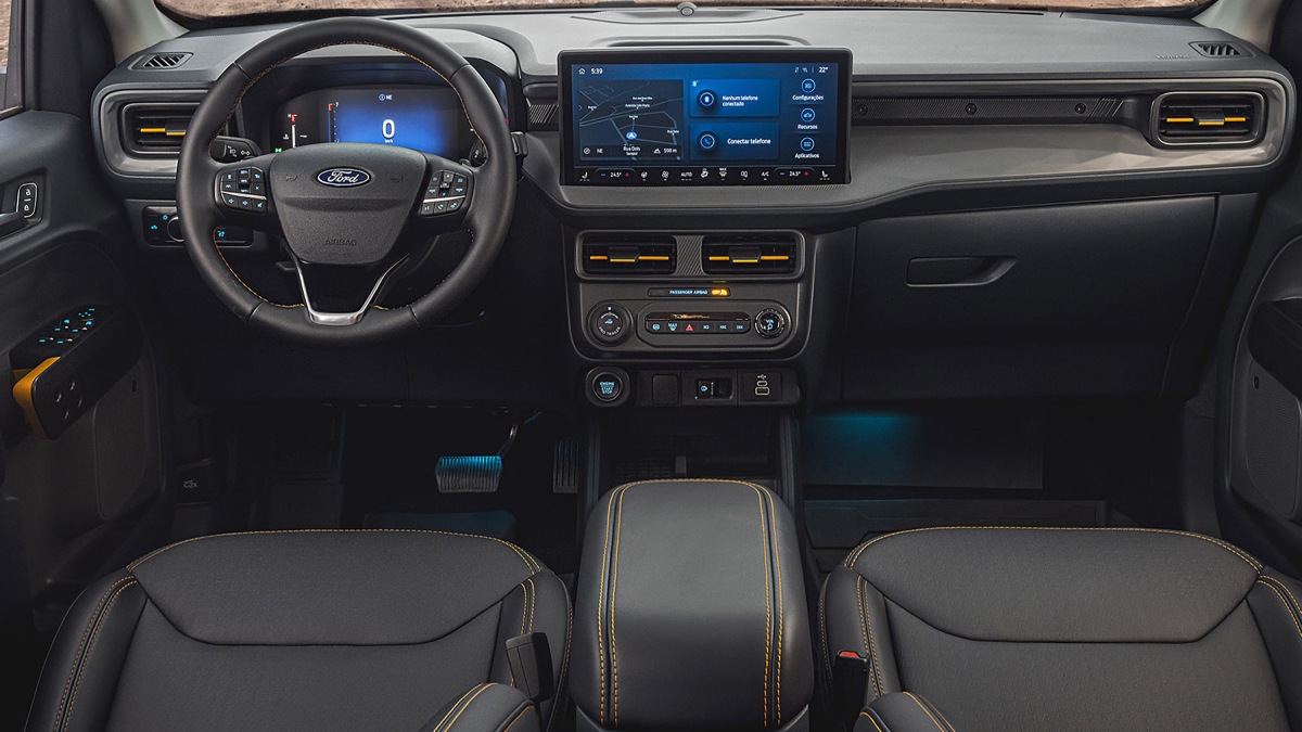 Cabine ficou mais tecnológica, com nova central multimídia Sync 4 de 13,2 polegadas. /Foto: Divulgação