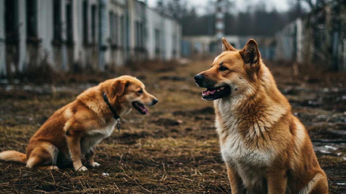 Pesquisa revela que cães de Chernobyl têm DNA diferente dos que vivem a poucos quilômetros da usina nuclear. Fotos: Imagens geradas por IA
