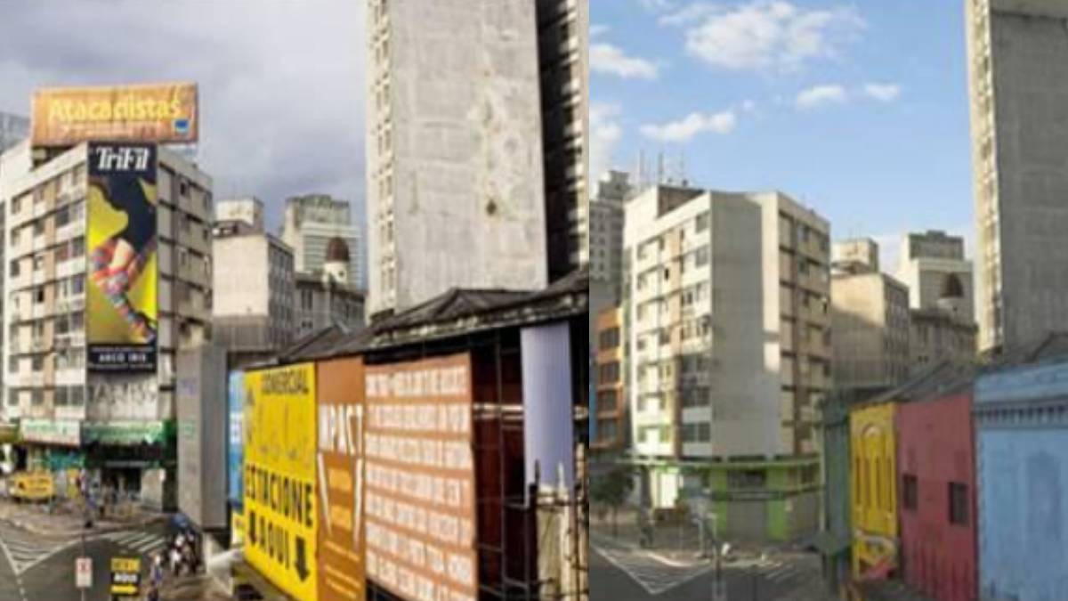 Antes e depois das ruas no centro de São Paulo. Grupos defendem que o potencial dos anúncios precisa ser explorado na Capital Paulista | Divulgação/PMSP