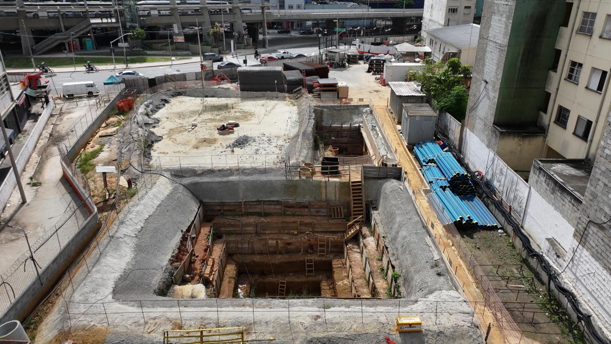 Estação está sendo construída há 38,33 metros abaixo do solo. /Foto: Divulgação/Linha Uni
