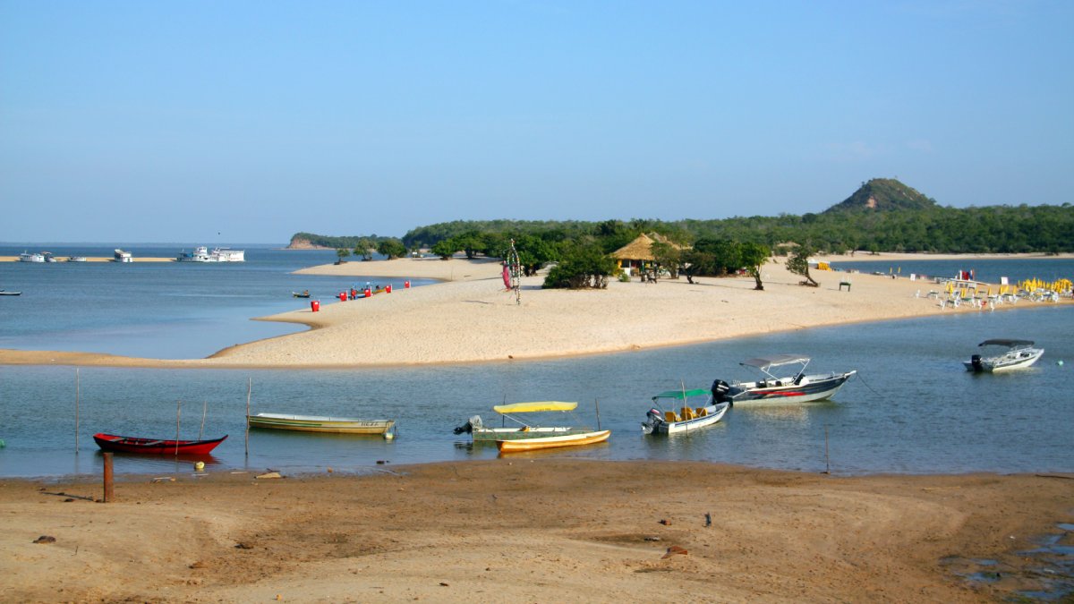 Quem visita o distrito na cheia tem o prazer de curtir passeios exclusivos da época. Um exemplo é a visita à Floresta Encantada. Com o solo lodoso, a floresta não é acessada no verão, mas pode ser navegada no inverno, quando fica alagada. O trajeto é feito de canoa, passando por entre as árvores. É possível colher os frutos das árvores. O passeio pode durar 30 minutos ou uma hora se você optar por um banho de rio. Na volta do passeio, vale a pena comer no Espaço Caranazal e dar mais um mergulho no rio Tapajós. Fotos: Reprodução/Wikimedia Commons