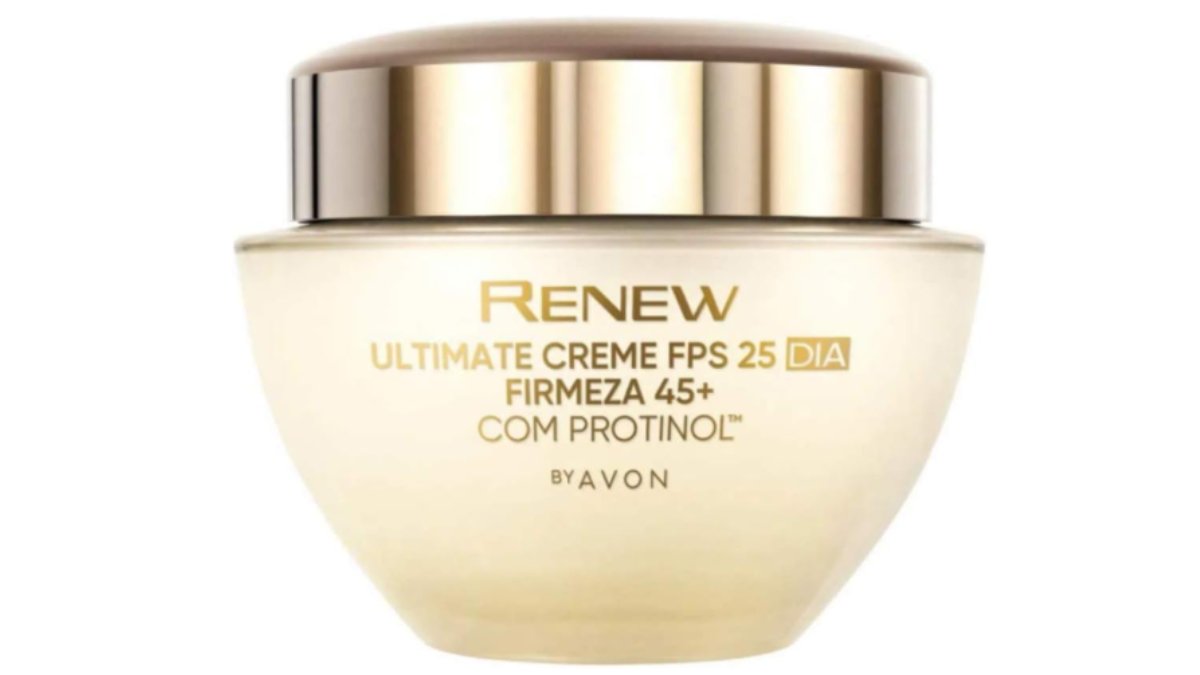 Conheça 6 produtos de beleza que ajudam na produção de colágeno por menos de R$ 100,00: Renew Ultimate Dia Firmeza 45+ (Avon): o principal ativo desse produto é a associação do protinol + phloretin. O protino é um ativo exclusivo da Avon que visa a produção de dois tipos de colágeno. Já o phloretin é um antioxidante natural, que uniformiza o tom da pele. O produto custa em média R$ 70,00.