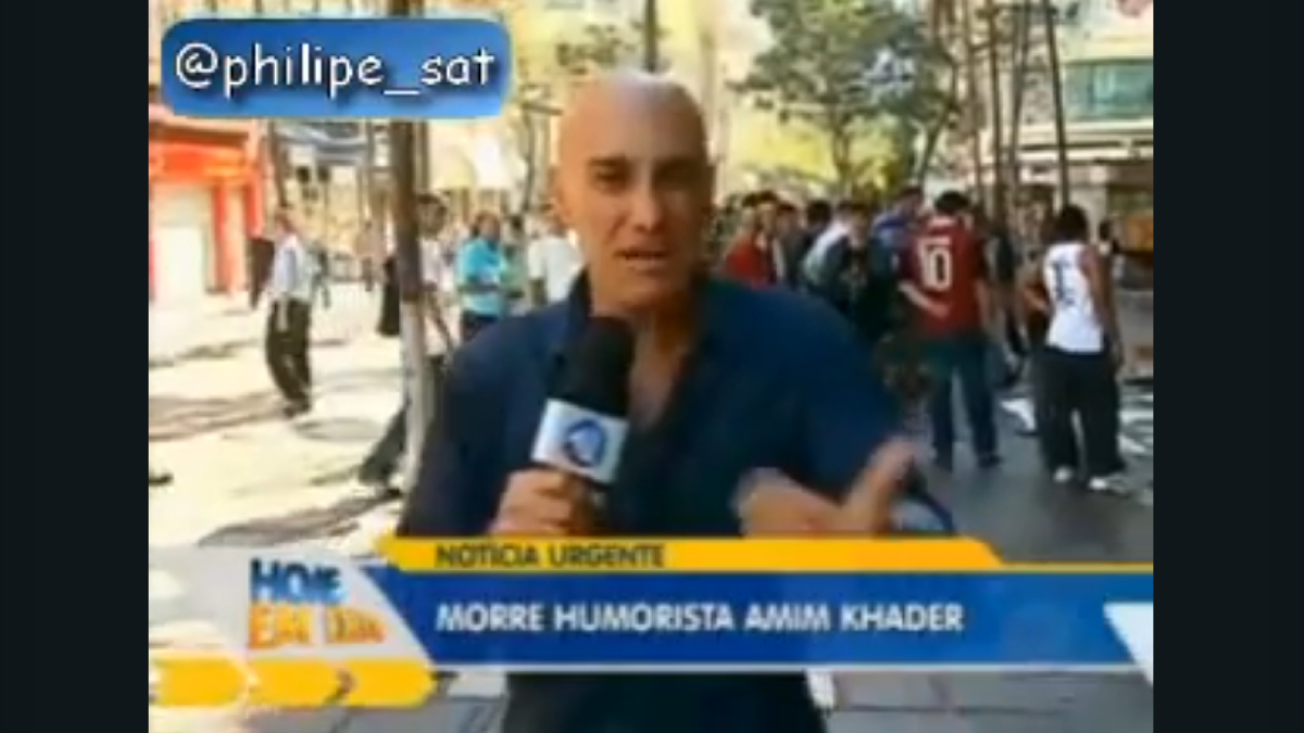 O programa "Hoje em Dia" noticia a falsa morte de Amin Khader.
