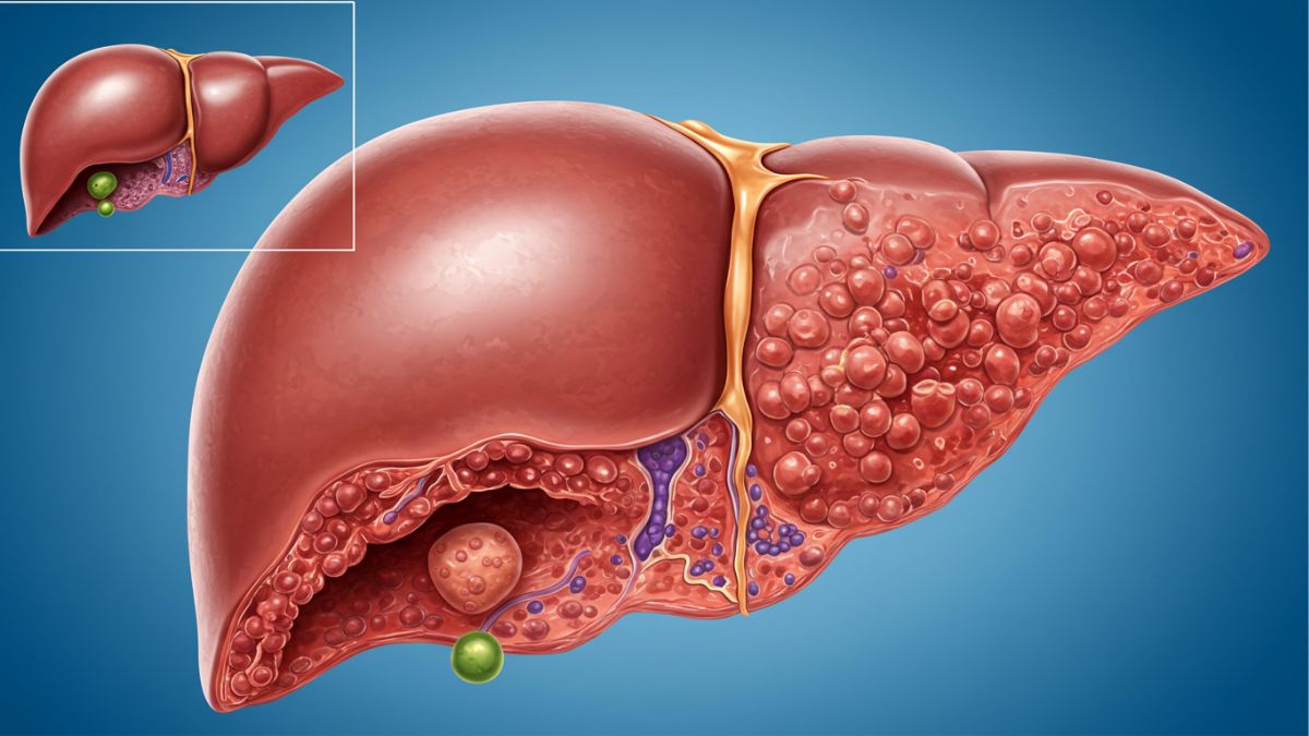 A doença hepática crônica, mais conhecida como cirrose, ocorre quando o tecido saudável do órgão é substituído por um tecido fibroso, o que impede o seu funcionamento normal (Fotos: geradas por IA)