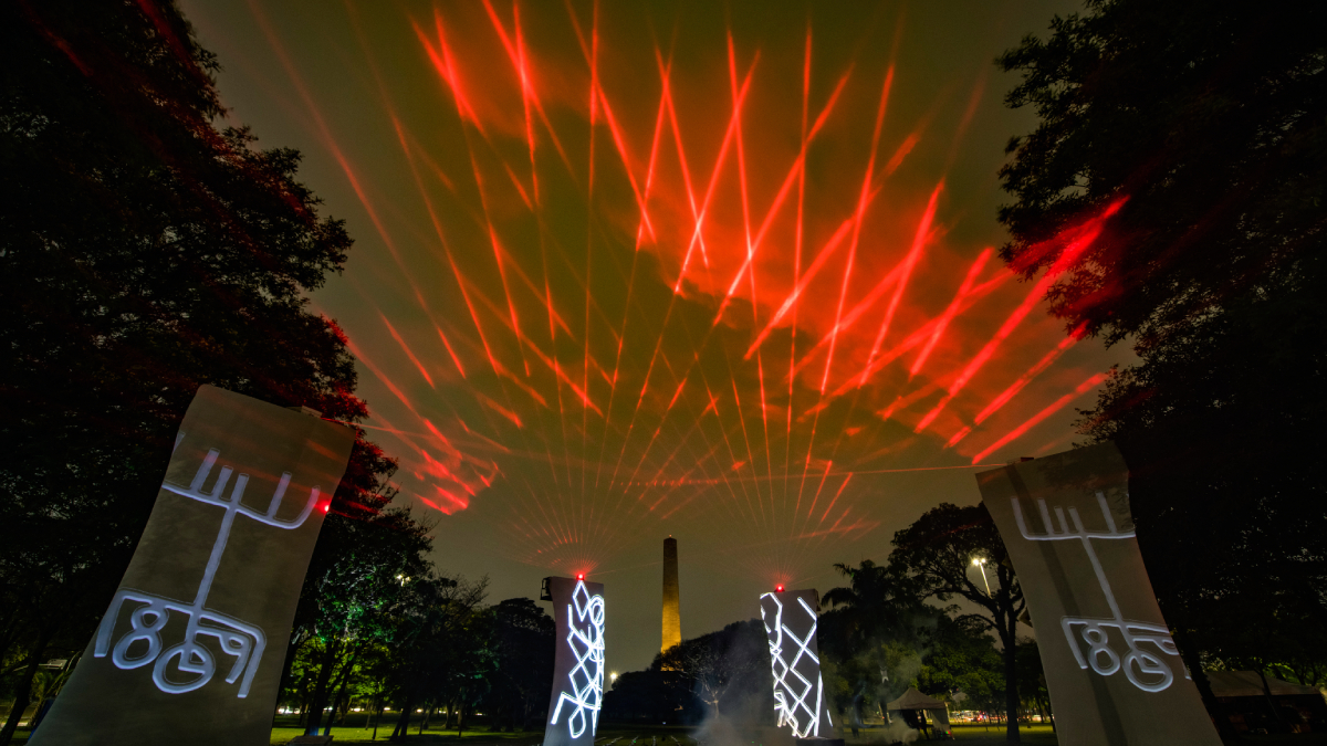 Festival promoverá dois espetáculos no Monumento às Bandeiras, na zona sul de São Paulo. /Foto: Divulgação/Festival Internacional das Luzes