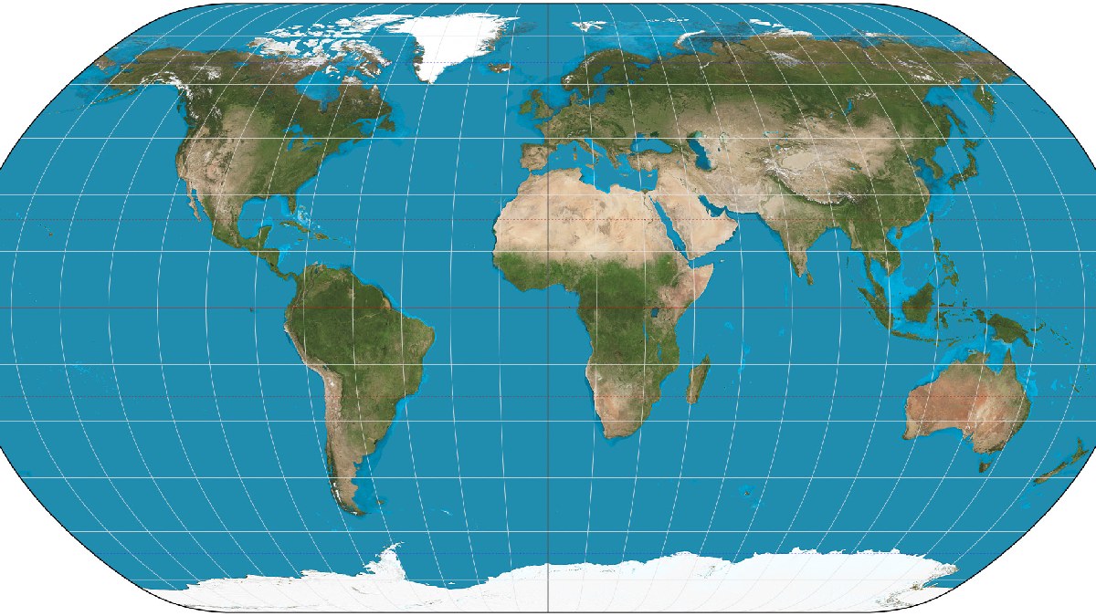 Ilha Nula foi criada pelo sistema de mapas de domínio público Natural Earth. Imagem: Strebe/Wikimedia Commons