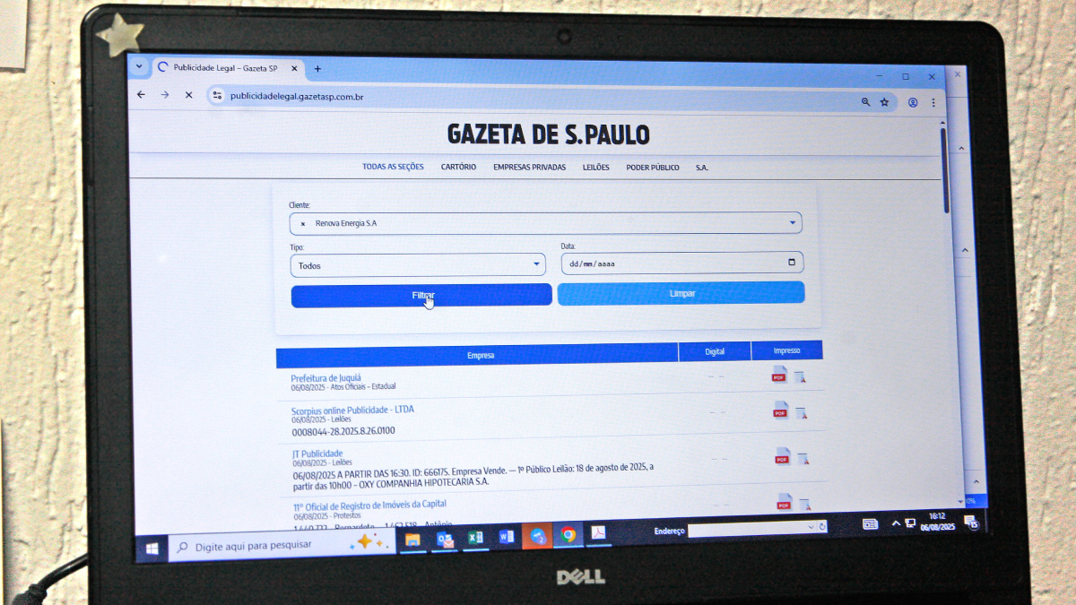Nova plataforma oferece a possibilidade de o cliente ou usuário aplicar uma série de filtros e ferramentas para localizar as publicações.