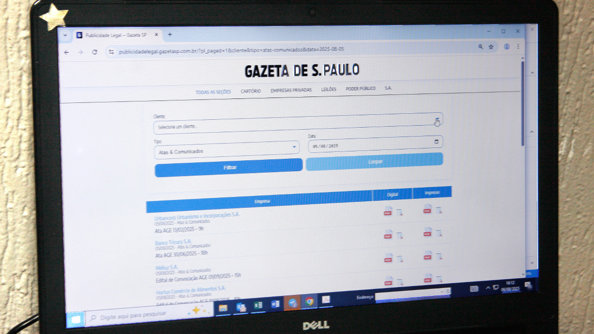 Gazeta de S. Paulo lança, com exclusividade, uma nova plataforma para acesso às publicações legais em seu site oficial. Fotos: Yuri Villaça/Gazeta de S. Paulo.