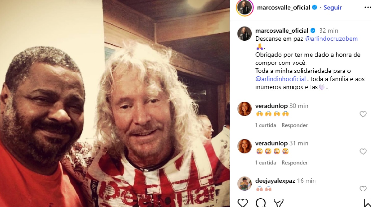 Marcos Valle, compositor e cantor, falou sobre o privilégio de escrever com Arlindo e lamentou sua partida. Fotos: Reprodução/Instagram