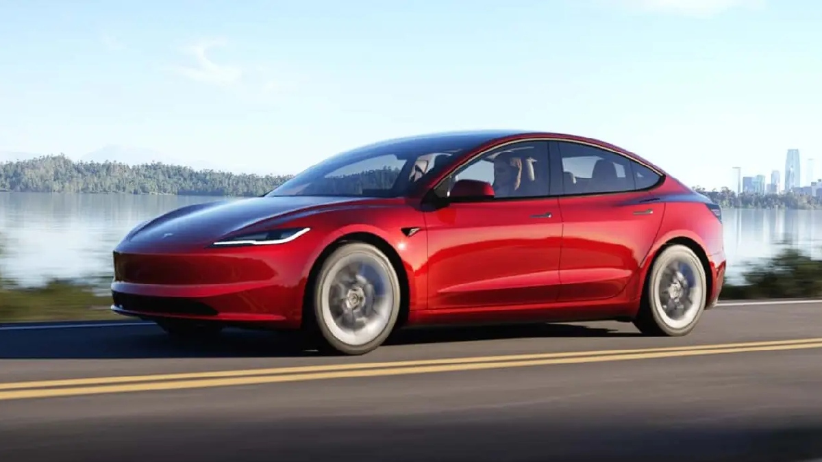 O Tesla Model 3 ficou em segundo lugar no teste de bateria baixa. Imagem: Divulgação TESLA