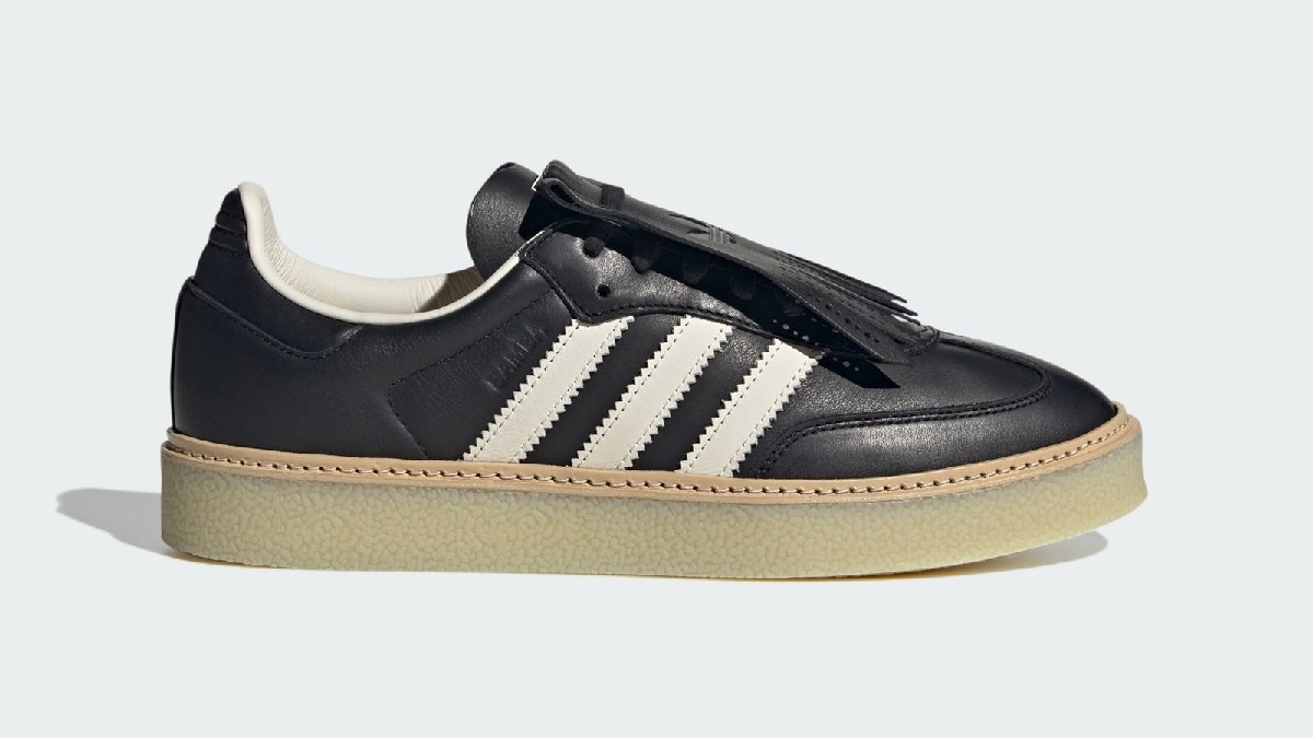A língua extendida com a franja valoriza a silhueta do calçado. Imagem: Divulgação Adidas