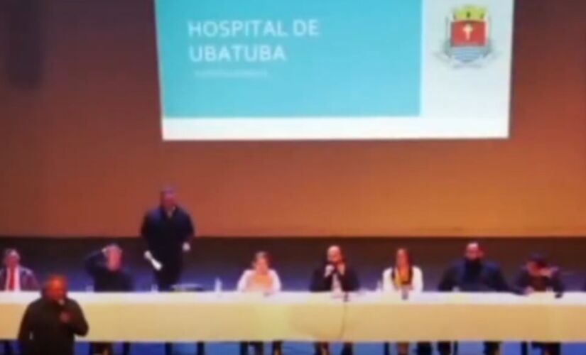 Audiência em que vereador mandou mulher 'calar a boca'/Reprodução