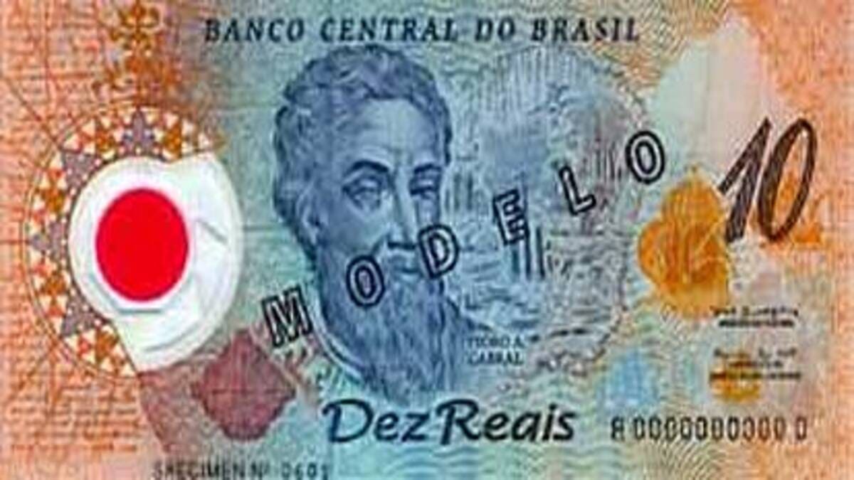 A nota de plástico foi lançada para comemorar 500 anos do Brasil, foi fabricada de (2000 - 2004) - imagem: Banco Central do Brasil