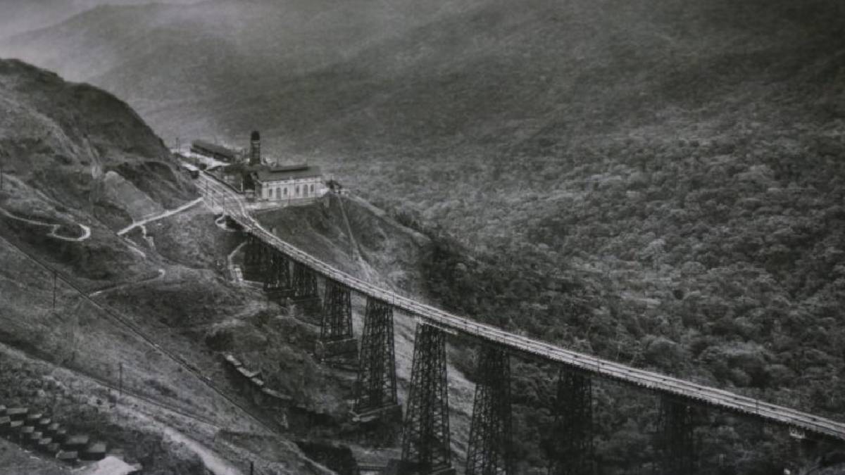 Panorama da ferrovia na Serra do Mar (viaduto da Grota Funda, 1898) | Divulgação | MRS