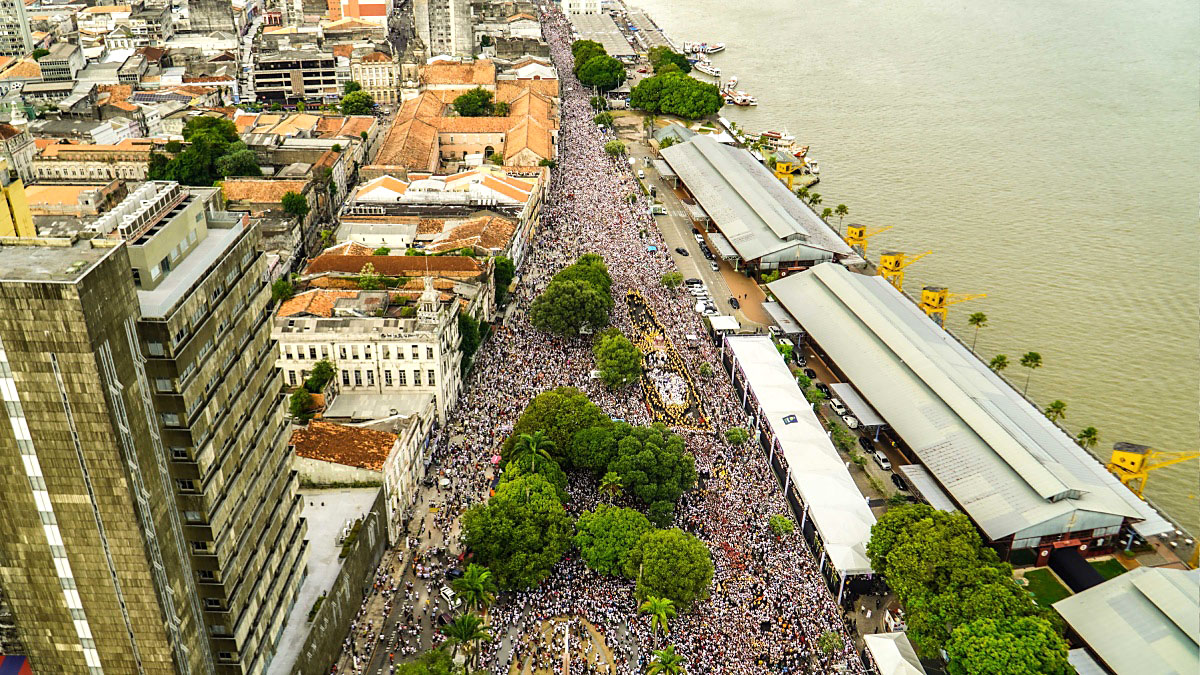 Na imagem, procissão durante Círio de Nazaré em Belém, em 2023. Foto: Marcelo Souza/Ag. Pará