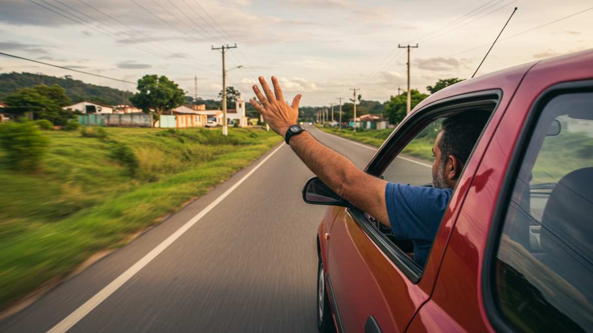 O braço para fora não é algo aleatório ou informal. Ele é parte de um código tradicional usado há décadas pelos motoristas experientes.