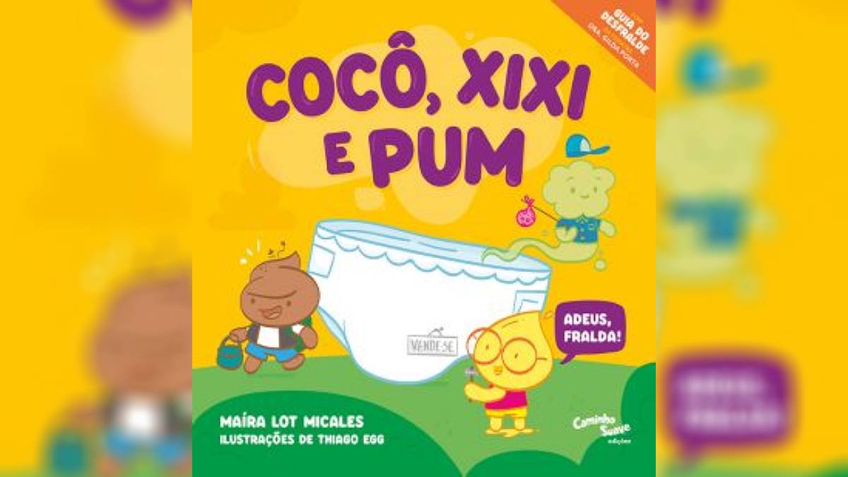 O livro 'Cocô, xixi e pum', de Maíra Lot Micales, da editora Caminho Suave, é divertido e trata sobre o desfralde com dicas práticas para pais e cuidadores | Reprodução/Amazon