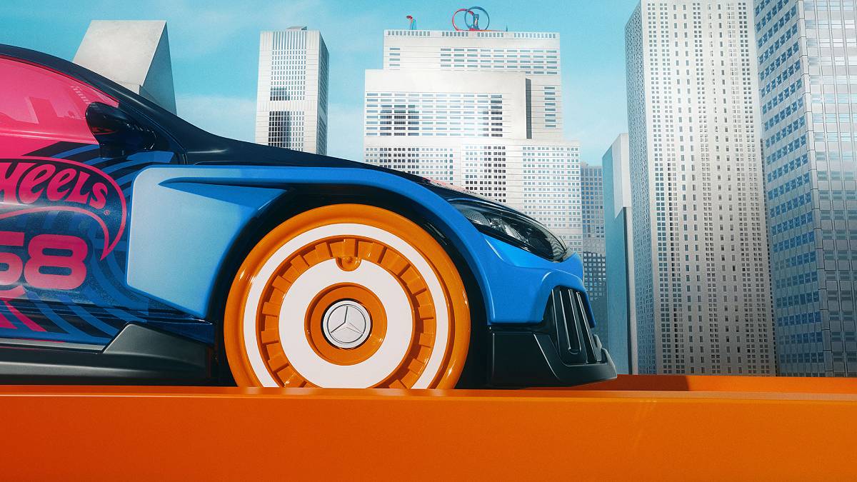 Um carro e uma obra de arte CLA Hot Wheels no universo da criatividade | Divulgação/Mercedes-Benz