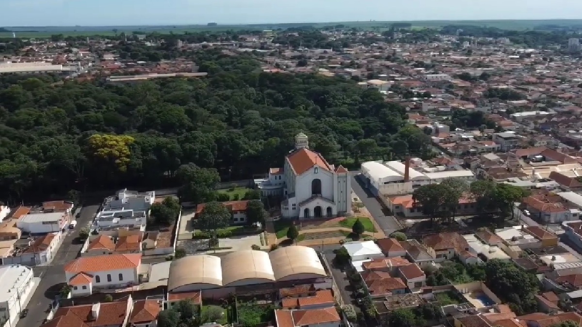 Alguns destaques são as plantas ornamentais que enfeitam os espaços públicos, como as praças e jardins decoradas com roseiras - (Reprodução/YouTube Renato Rezende Drones)