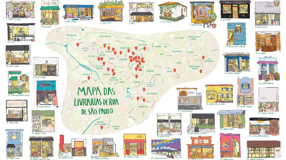Mapa das Livrarias de Rua de São Paulo