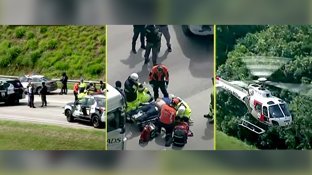 Motorista recebeu os primeiros socorros ainda na rodovia, com o apoio do Corpo de Bombeiros / Reprodução/SBT