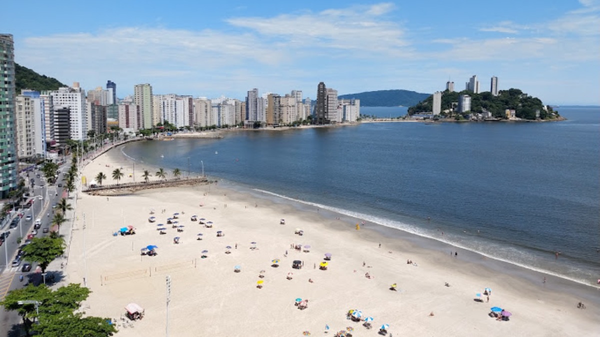 Praia do Gonzaguinha, em São Vicente. Foto: Reprodução/Alexandre Ribeiro