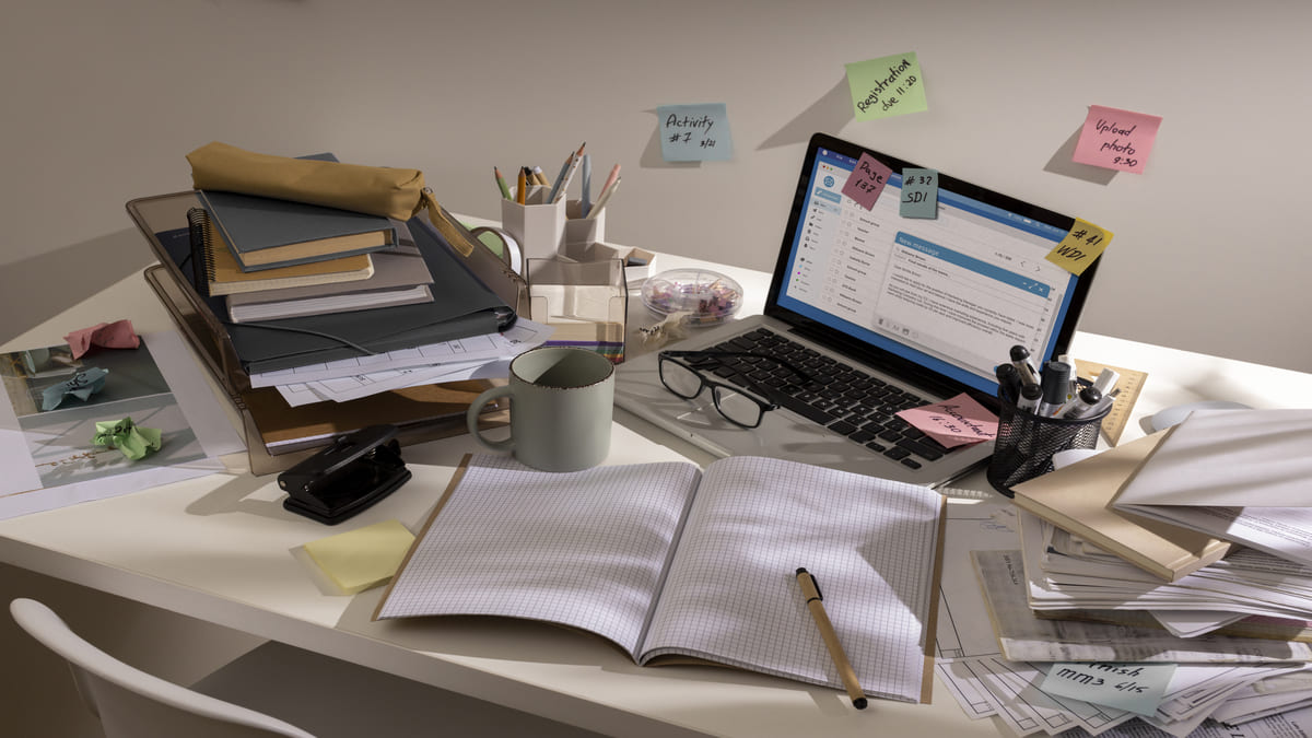 Em outros casos a mesa desorganizada pode favorecer a criatividade - Freepik