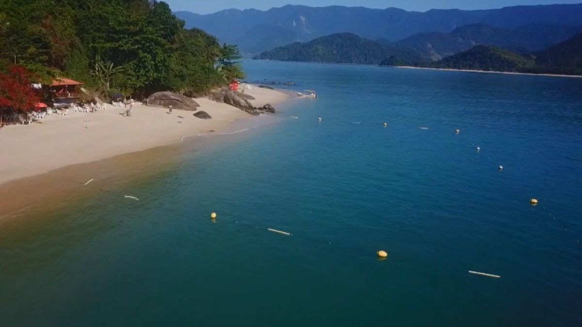 Sacolas para recolher o próprio lixo também são recomendadas para garantir que a ilha continue preservada, apesar da movimentação de turistas (Fotos: Reprodução YouTube/Ubatuba e o mundo)