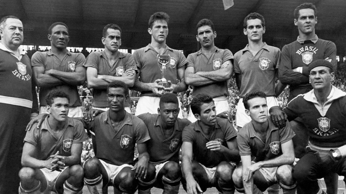 Os adversários da Seleção Brasileira na fase de grupos de 1958 foram Áustria (vitória por 3 a 0), Inglaterra (0 a 0) e União Soviética (vitória por 2 a 0) - (Divulgação/CBF)