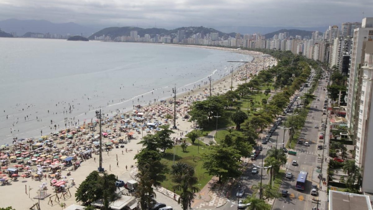 Cidade de Santos, no litoral sul de São Paulo/PMS