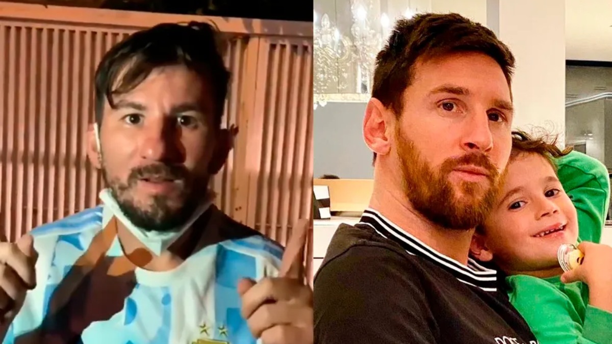 Paulo Vitor (à esquerda) se define como sósia do jogador argentino Messi Foto: Reprodução/Instagram