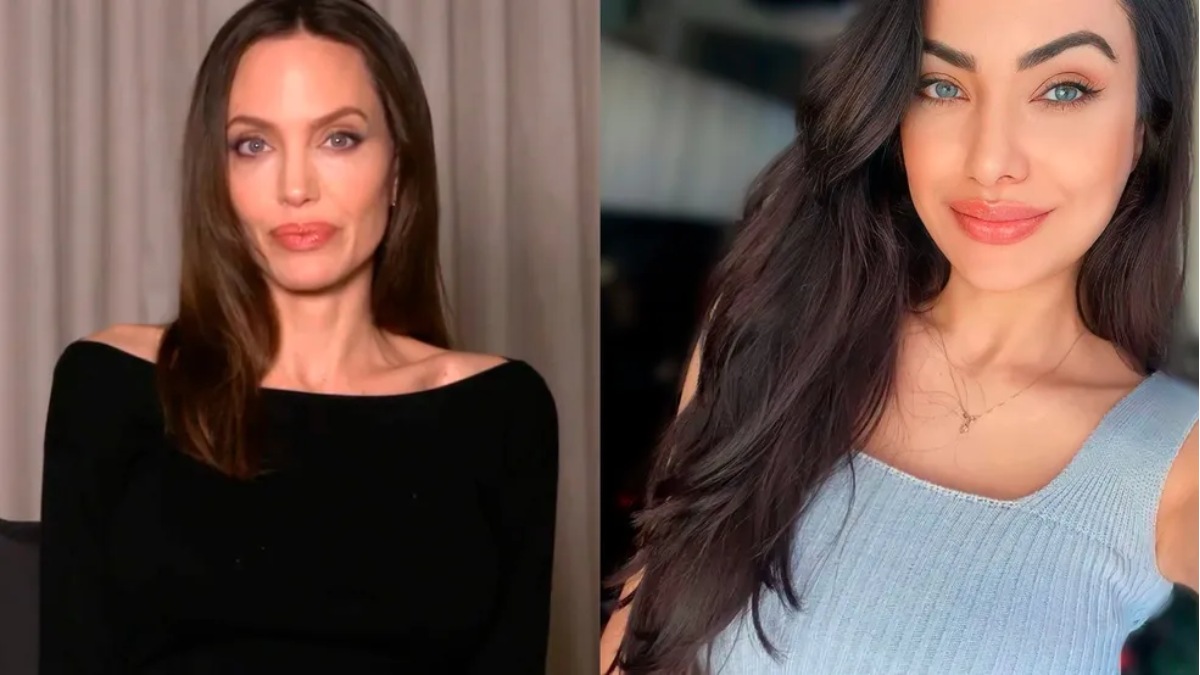 Angelina Jolie e a sósia brasileira Sheila Lima Foto: Reprodução/Instagram