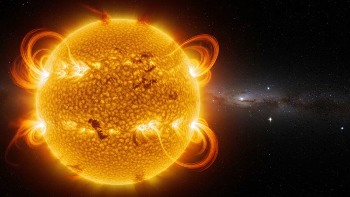 O sol possui várias erupções e processos de transformações em si mesmo - Freepik