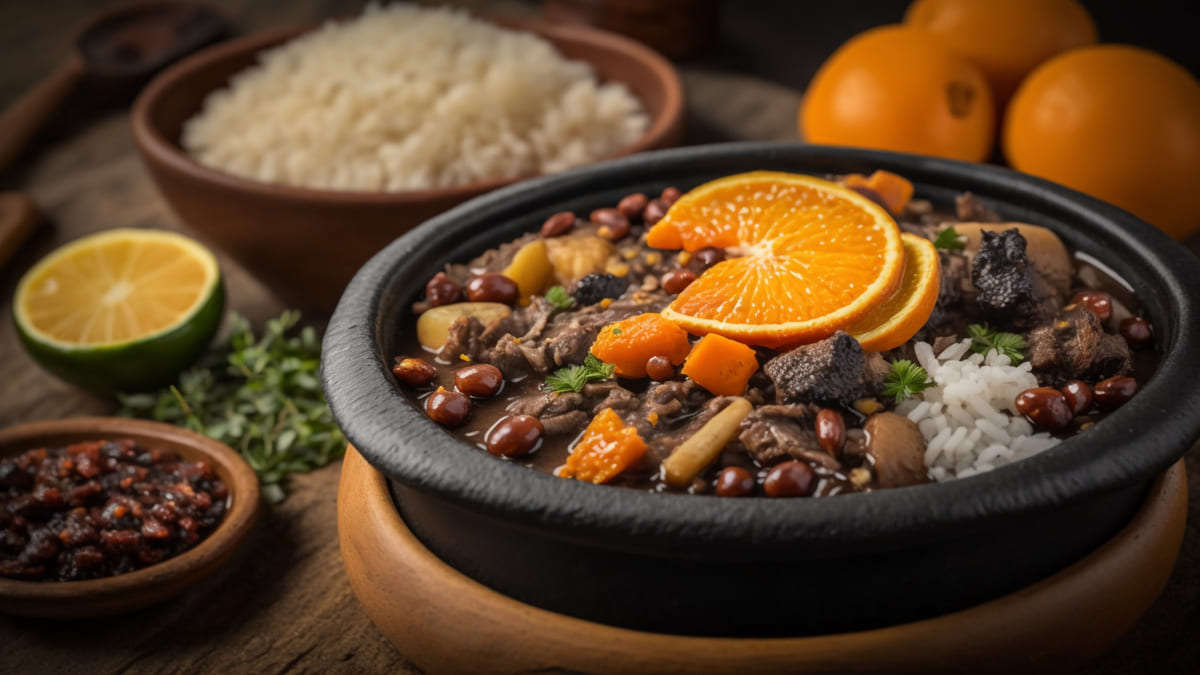 Público acompanha de perto o cozimento da feijoada gigante no evento - Reprodução/YouTube