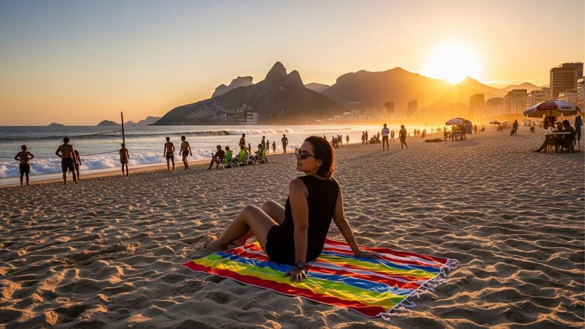 Manta impermeável acolchoada é a tendência que substitui canga e toalha no verão de 2026