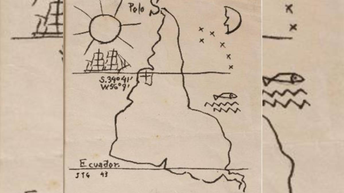 Eixo simbólico do percurso é a obra Mapa Invertido (1943), imagem que atravessou décadas como um gesto de afirmação cultural do Sul Global.