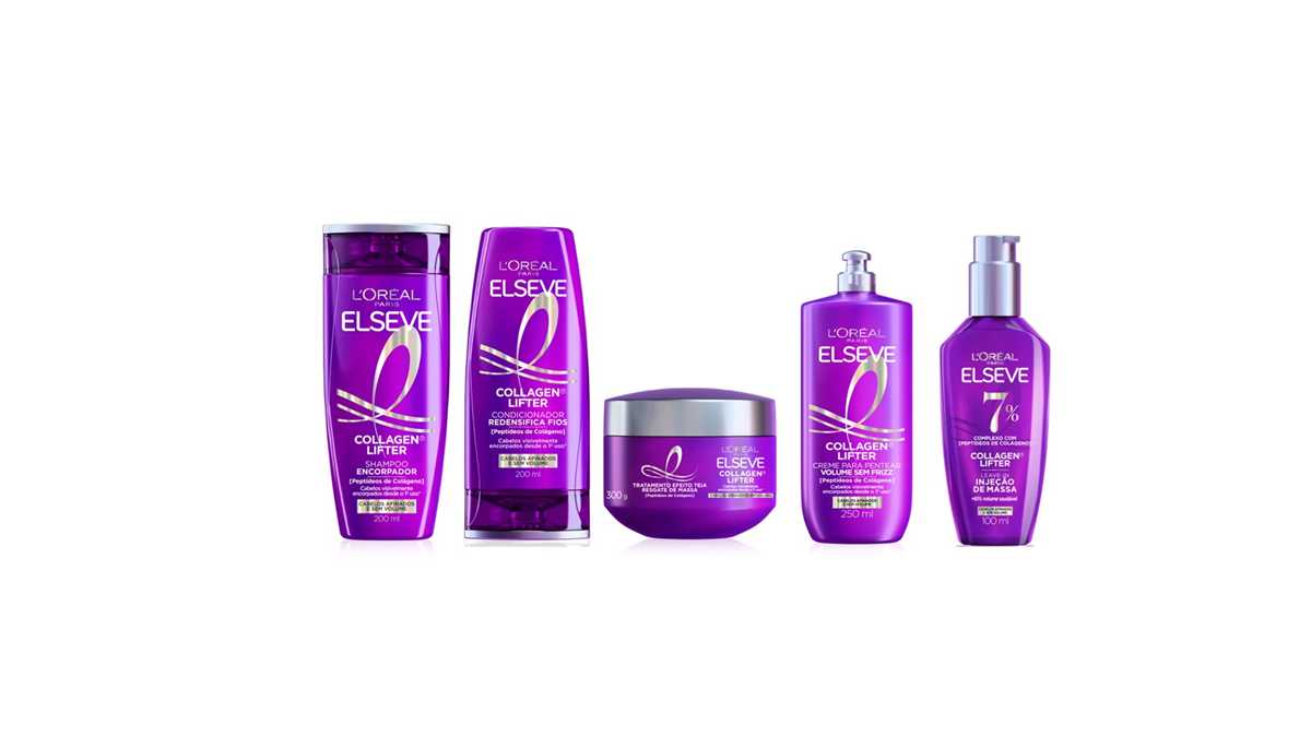 Líder no segmento de cuidados capilares no Brasil, a Elseve, da marca L'Oréal Paris, acaba de apresentar a linha Elseve Collagen Lifter.