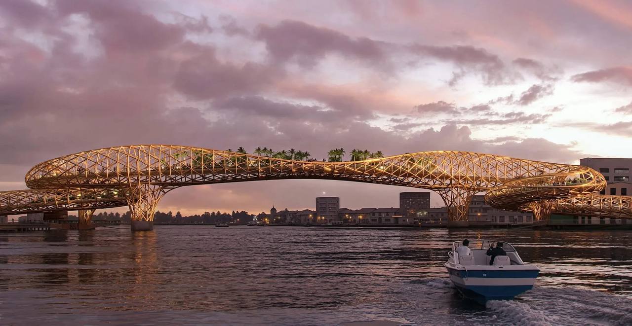 Projeto preliminar prevê nova travessia exclusiva para pedestres entre as margens históricas do rio Chao Phraya, em Bangkok - Reprodução/Facebook/Thailand Update