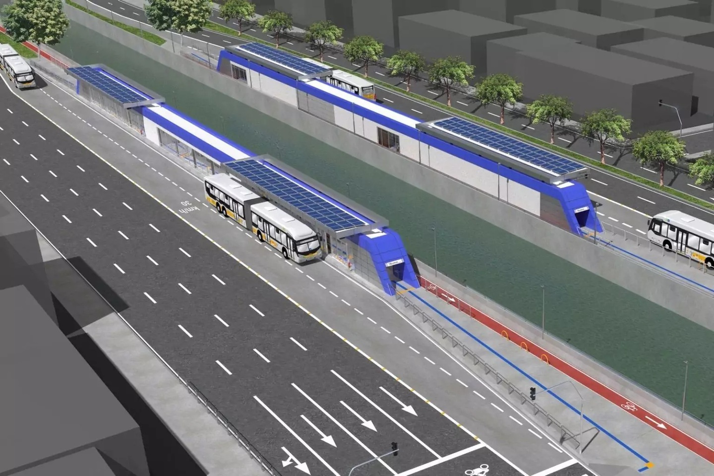 Projeto gráfico do futuro BRT da Aricanduva/Divulgação/PMSP