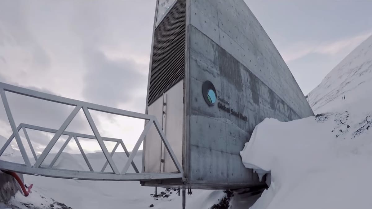 Cofre fica em Svalbard, uma das regiões mais isoladas do planeta Imagem gerada por Reprodução/YouTube