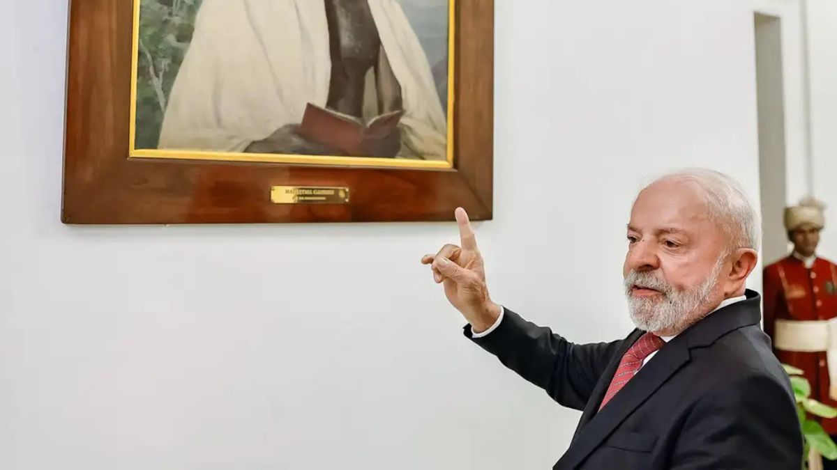 Presidente da República, Luiz Inácio Lula da Silva, durante encontro com a Presidenta da República da Índia, Senhora Droupadi Murmu, em sua homenagem, na Sala Saryu do Palácio Presidencial (Rashtrapati Bhawan). Foto: Ricardo Stuckert/PR