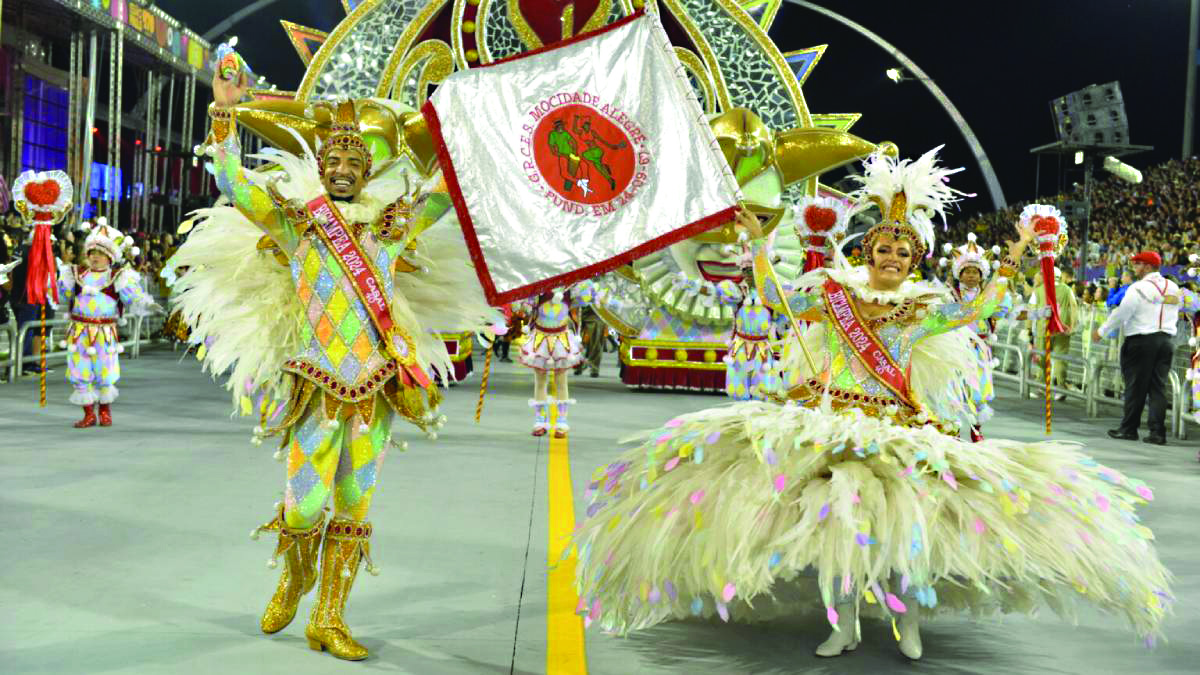 Mocidade Alegre durante desfile no Sambódromo do Anhembi, na zona norte da capital paulista. Foto: Divulgação/Liga-SP