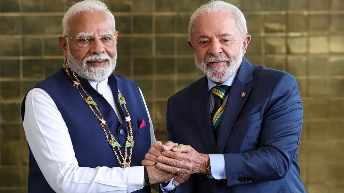 Presidente Lula e o primeiro-ministro da Índia, Narendra Modi (Foto: Marcelo Camargo/Agência Brasil)