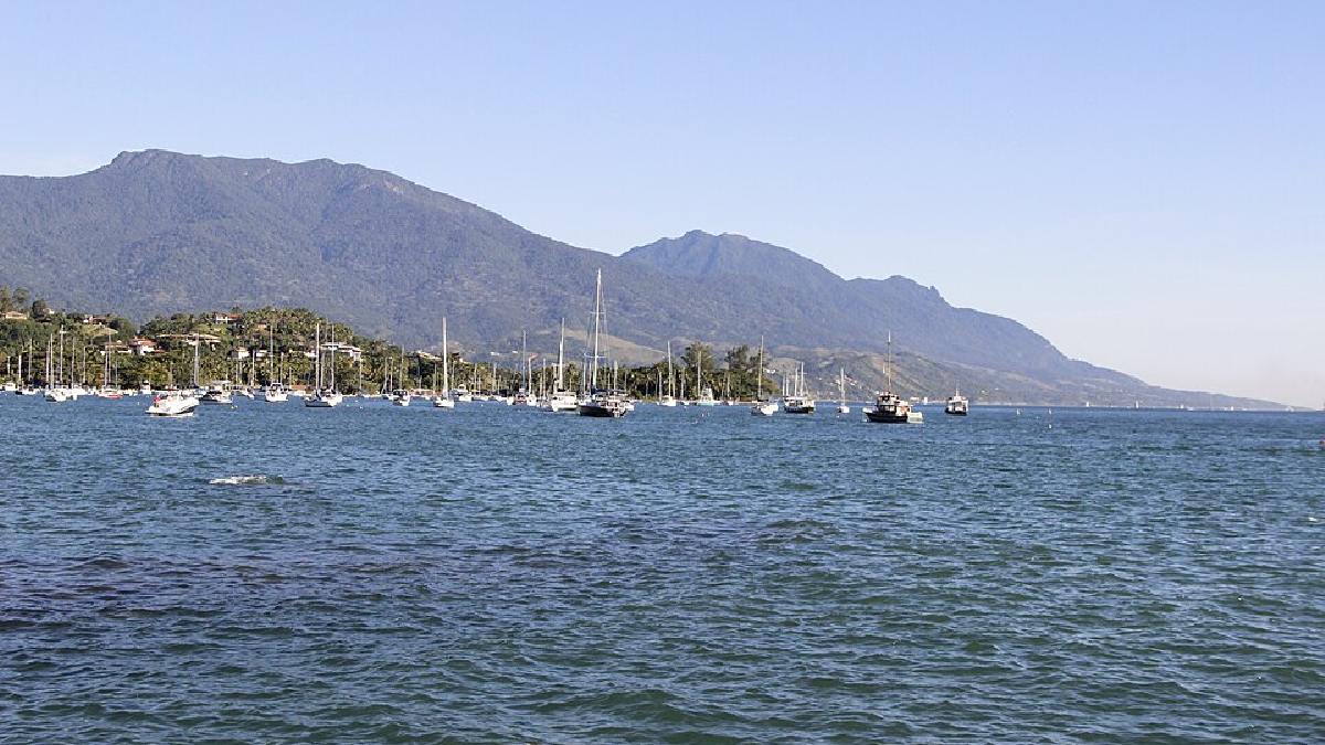 Ilhabela é uma ilha com acesso por balsa a partir de São Sebastião, o que muda o ritmo da viagem e a logística do passeio. (Foto: Vitor Leite / Wikimedia Commons)