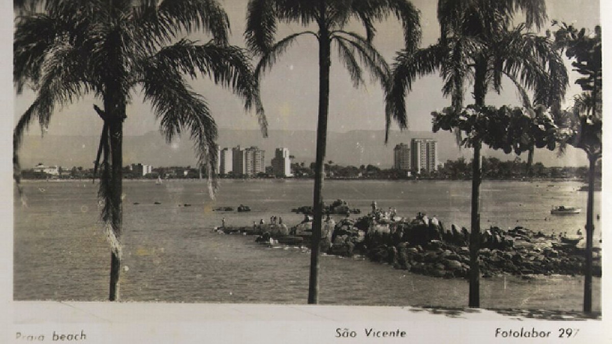 Foto do acervo do Museu Paulista, útil para dar contexto de época e comparar a orla com a cidade de hoje (Foto: Werner Haberkorn / Fotolabor/ Museu Paulista da USP / Wikimedia Commons)