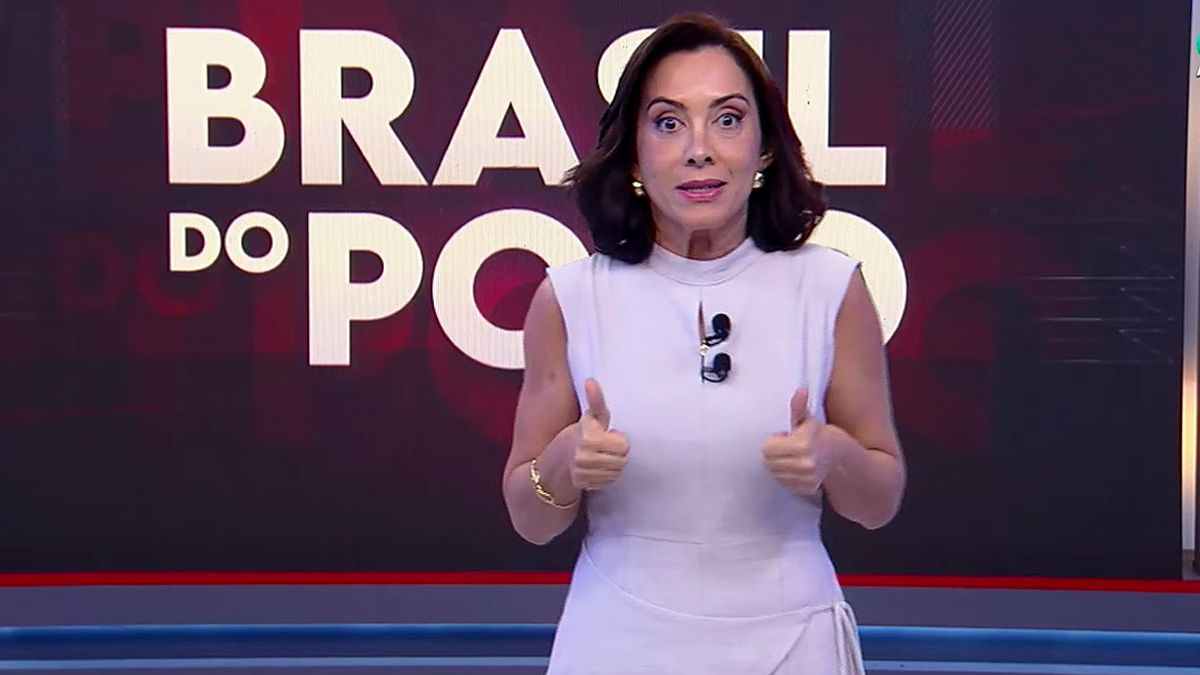 Katiuzia chegou à RedeTV! em 2025 para ancorar o Nordeste do Povo, noticiário regional produzido em Fortaleza, no Ceará. Foto: Reprodução/RedeTV!
