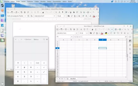 Sistema operacional big linux rodando o libreoffice