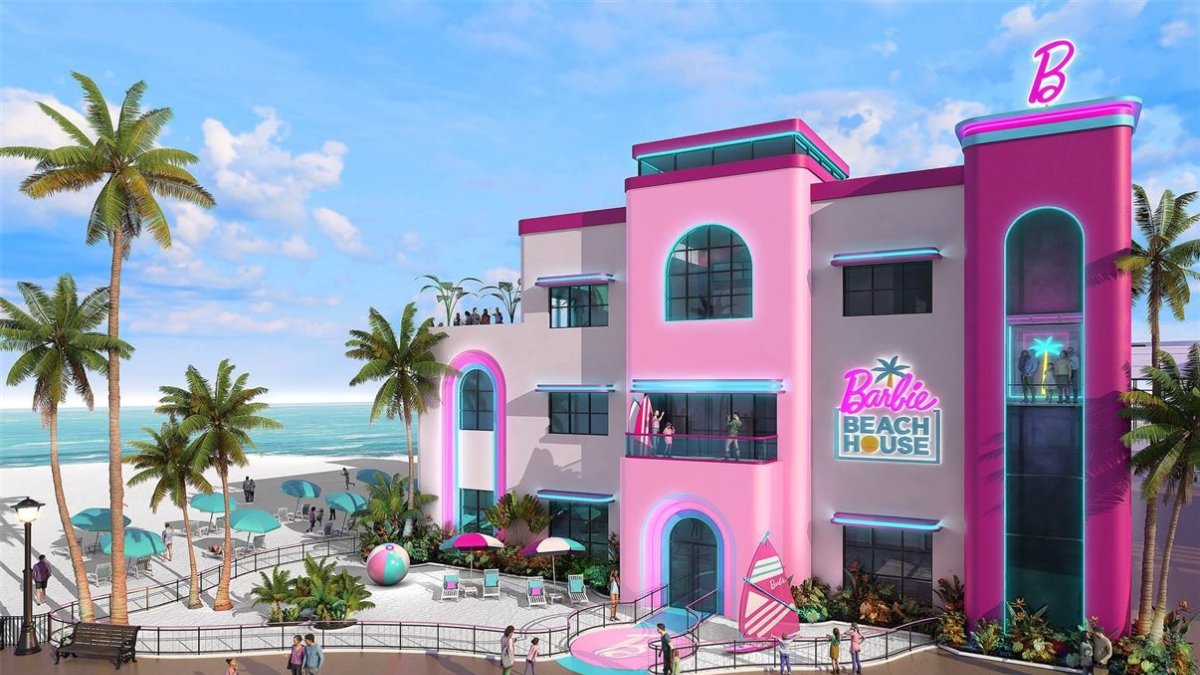Barbie Beach House terá vários andares e incluirá a Dream Closet Experience, que utiliza tecnologia holográfica para dar vida à personagem (Foto: Divulgação/Mattel)