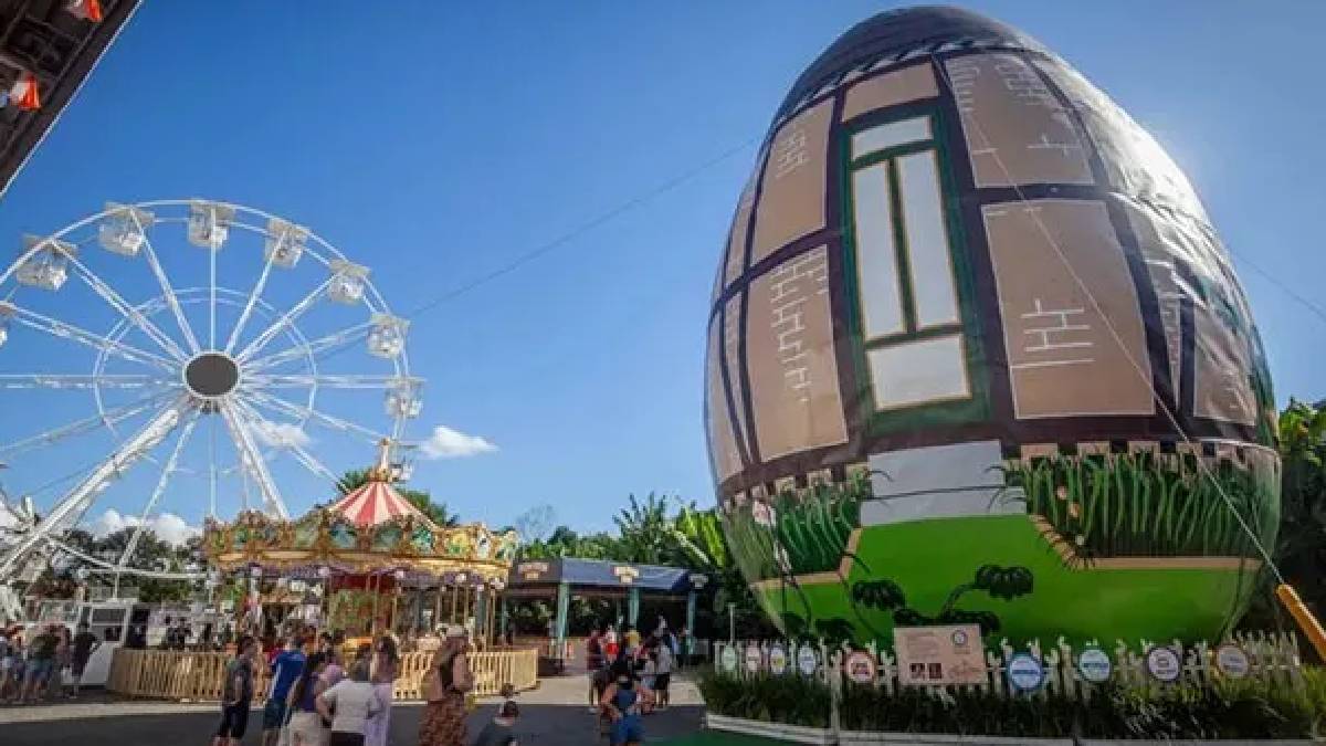 Atrações incluem o Maior Ovo Decorado do Mundo e a Maior Árvore de Páscoa do Mundo, ambos reconhecidos pelo Guinness World Records. Foto: Divulgação/Visite Pomerode
